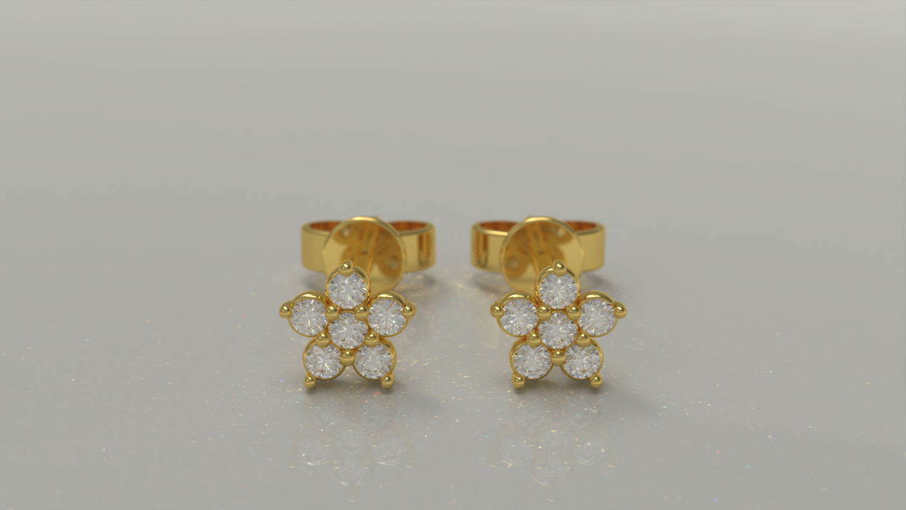 Cluster Stud Earrings 0.36ctw