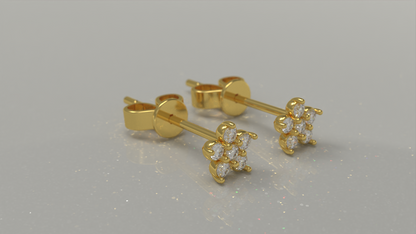 Cluster Stud Earrings 0.36ctw