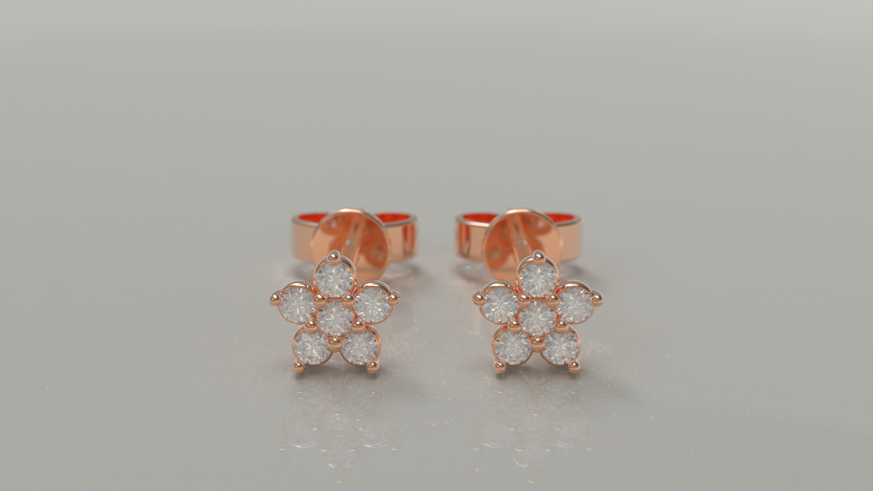 Cluster Stud Earrings 0.36ctw