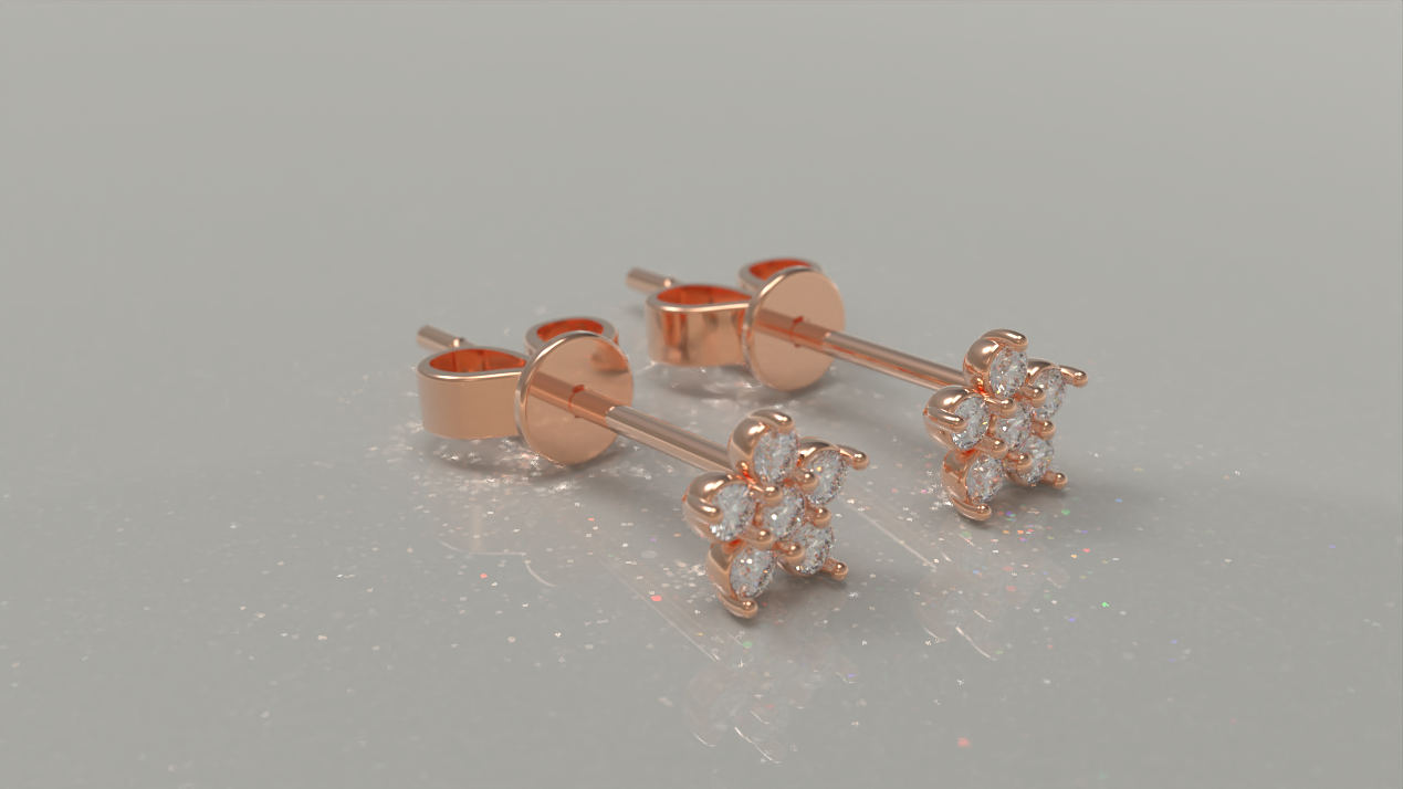 Cluster Stud Earrings 0.36ctw