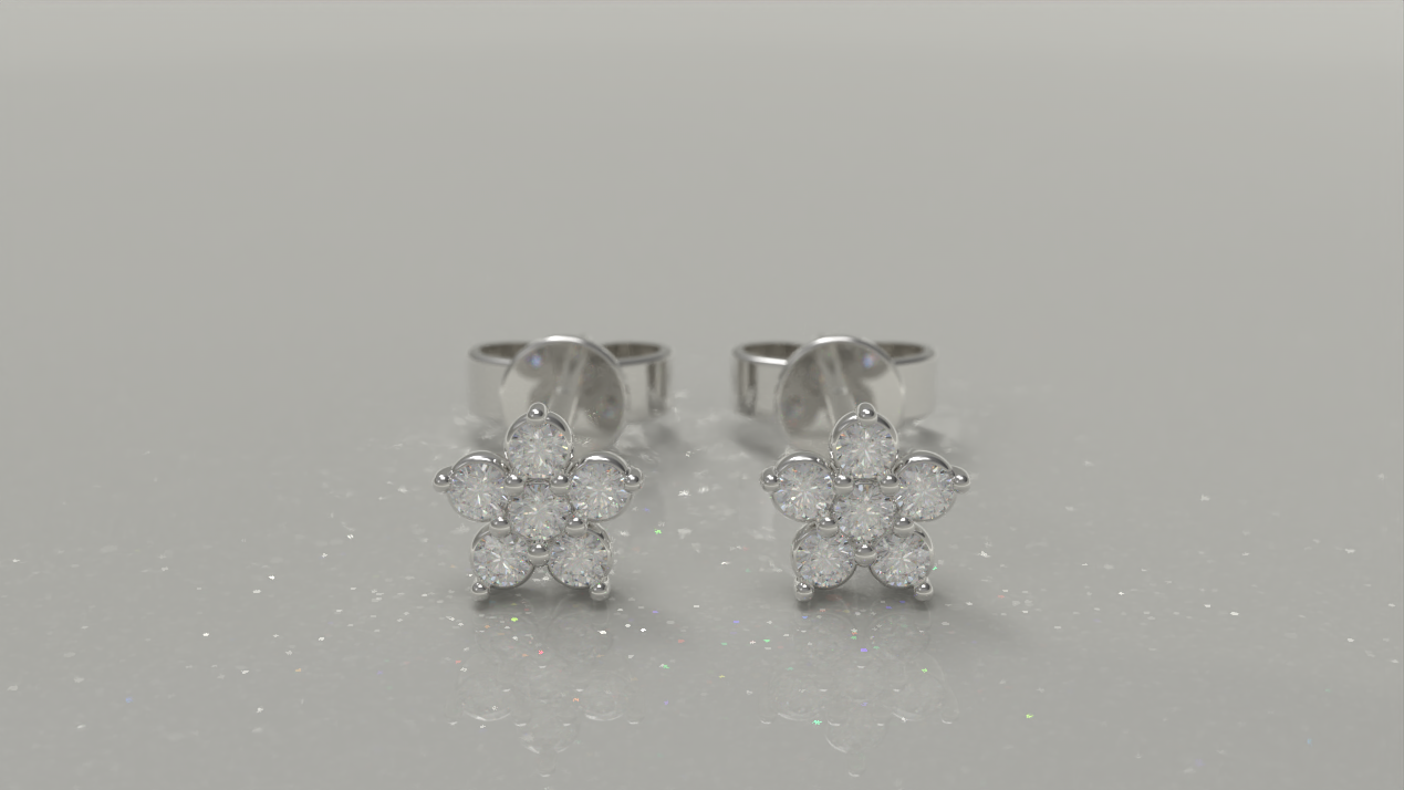 Cluster Stud Earrings 0.36ctw