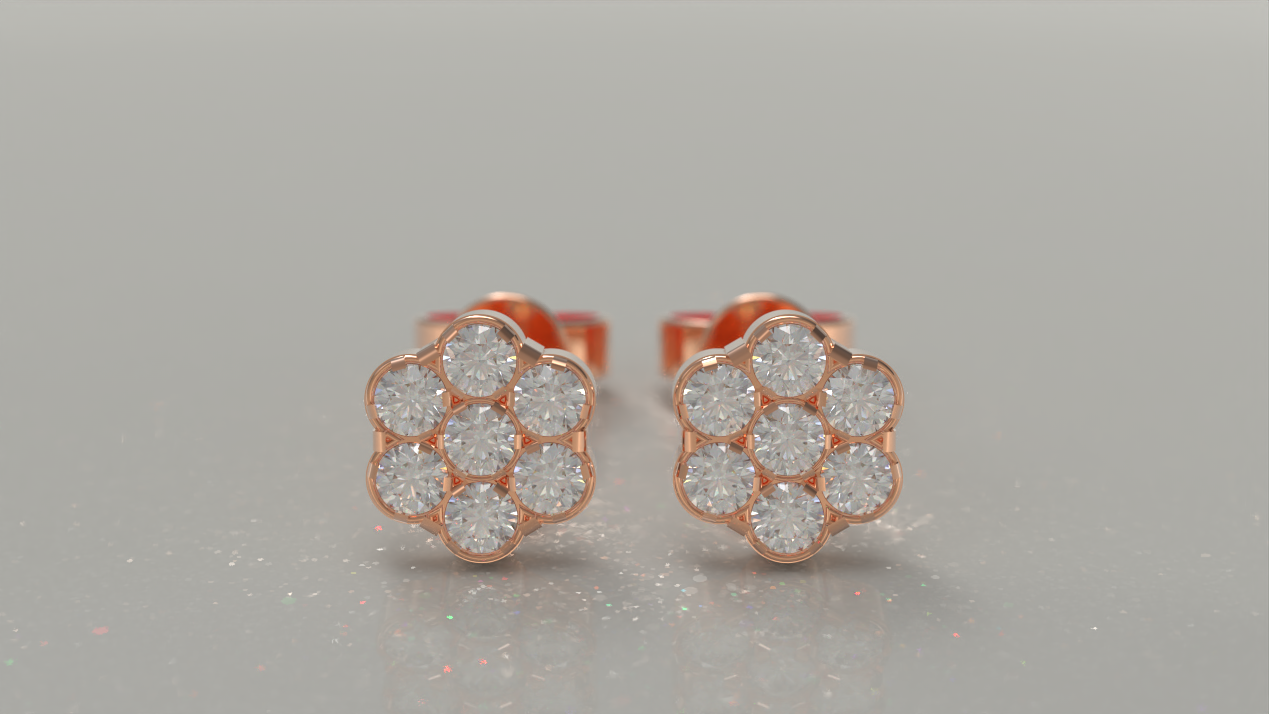 Cluster Stud Earrings 1.68ctw