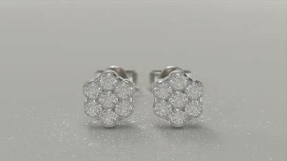 Cluster Stud Earrings 1.68ctw