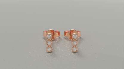 Mini Double Bar Stud Earrings 0.15ctw