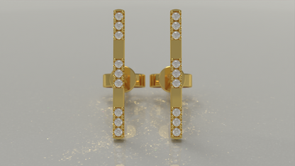 Double Bar Stud Earrings 0.19ctw