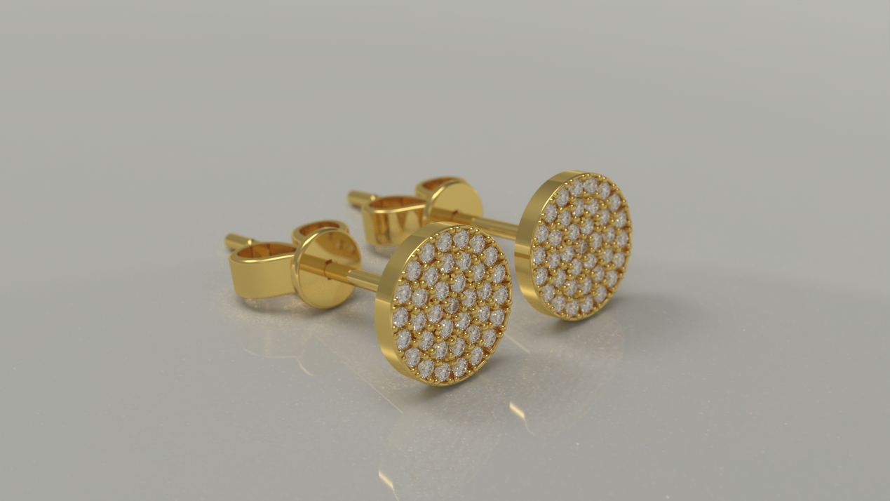 Yellow Gold Stud Earrings 0.45ctw