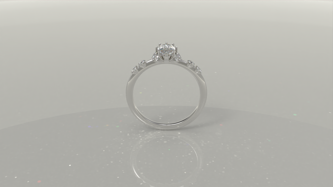 Marquise Cut Pave Halo Engagement Ring 0.72ctw