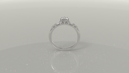 Marquise Cut Pave Halo Engagement Ring 0.72ctw