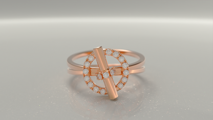 Yellow Gold Cylinder Ring 0.2ctw