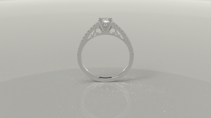 Round Cut Channel Engagement Ring 1.53ctw