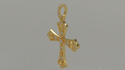 18k Yellow Gold Cross 0.54ctw