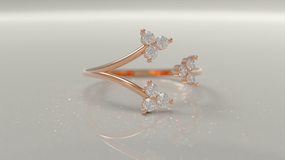 Flower Cuff Ring 0.32ctw