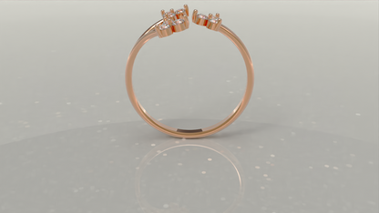 Flower Cuff Ring 0.32ctw