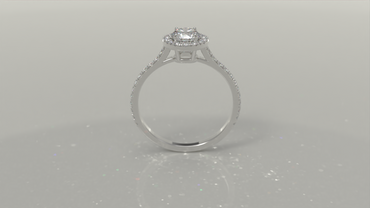 Round Cut Halo Channel Engagement Ring 1.24ctw