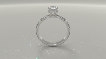 Round Cut Pave Diamond Engagement Ring 1.82ctw