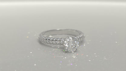 Round Cut Pave Diamond Engagement Ring 1.82ctw