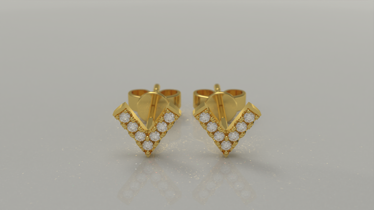 "V" Stud Earrings 0.19ctw