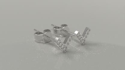 "V" Stud Earrings 0.19ctw