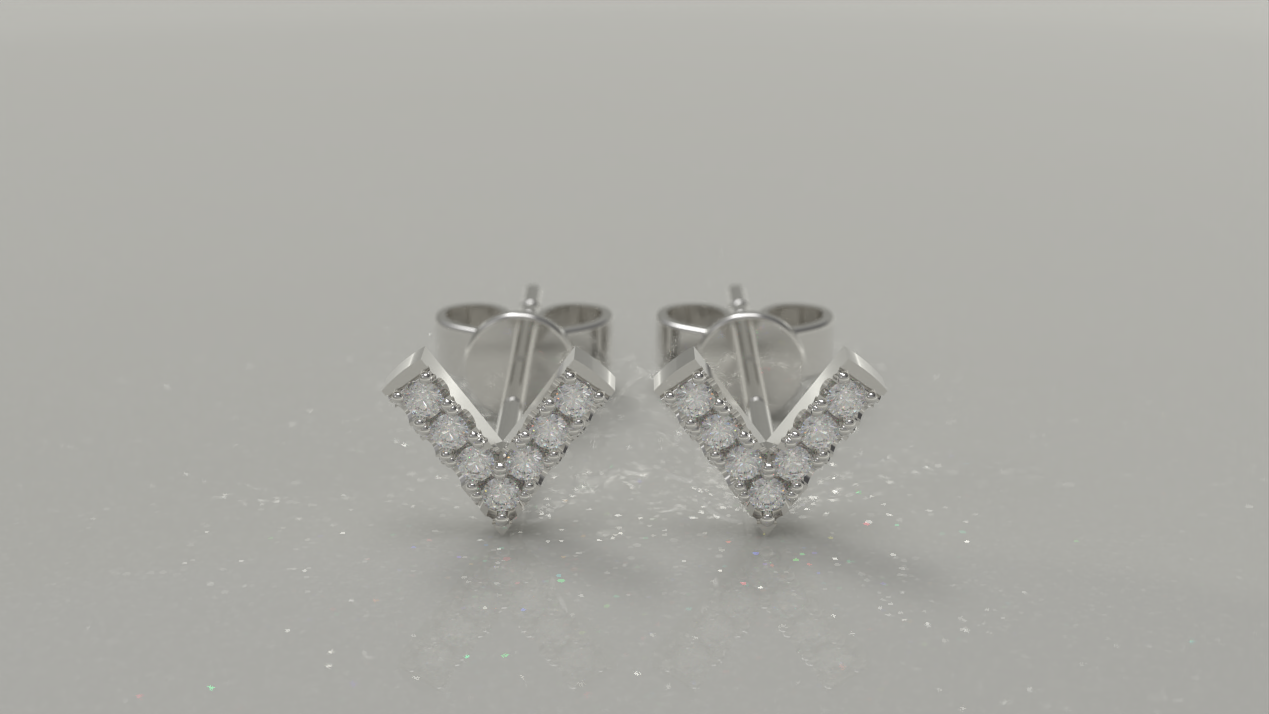 "V" Stud Earrings 0.19ctw