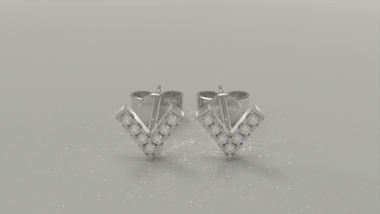 "V" Stud Earrings 0.19ctw