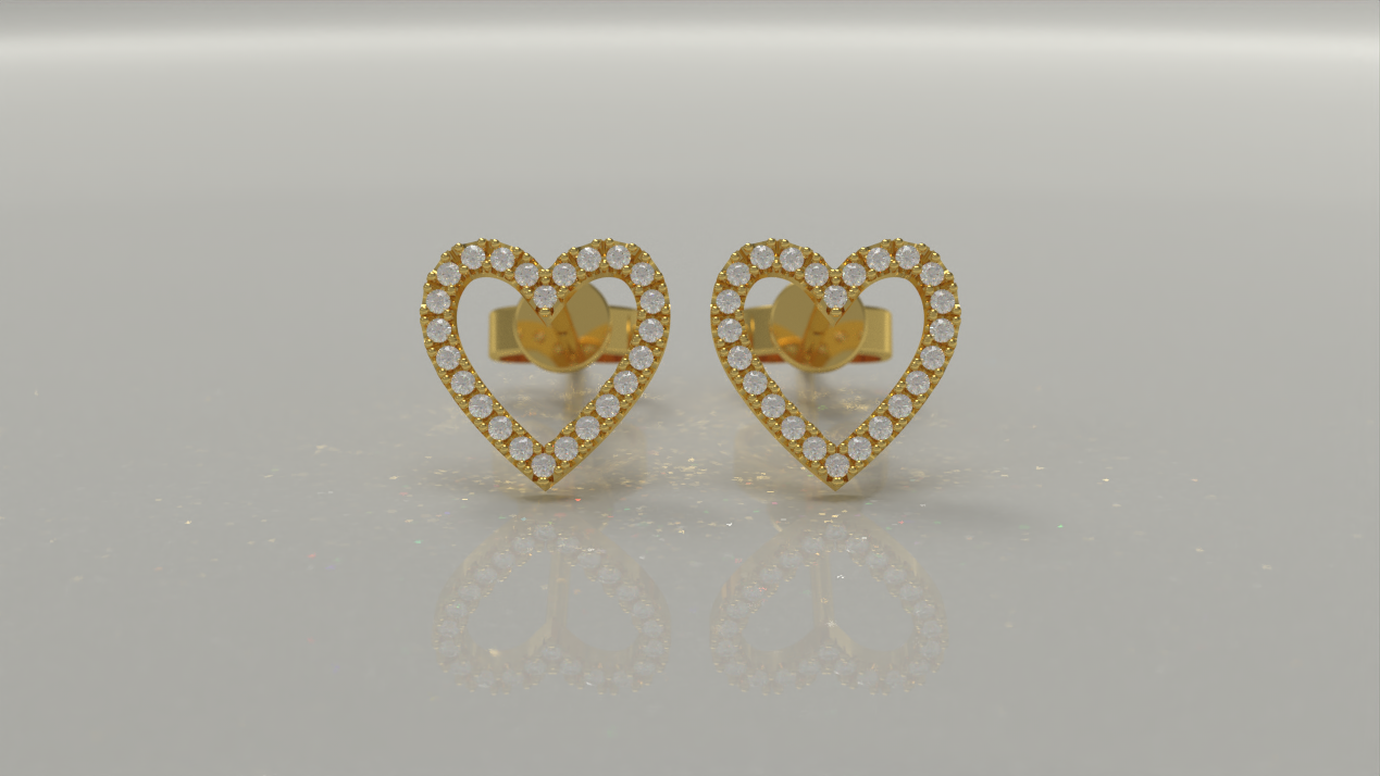 Heart Stud Earrings 0.24ctw