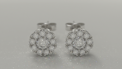 Halo Stud Earrings 1.32ctw