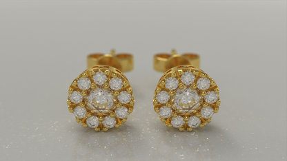 Halo Stud Earrings 1.32ctw