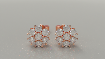 Cluster Stud Earrings 1.68ctw