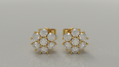 Cluster Stud Earrings 1.68ctw