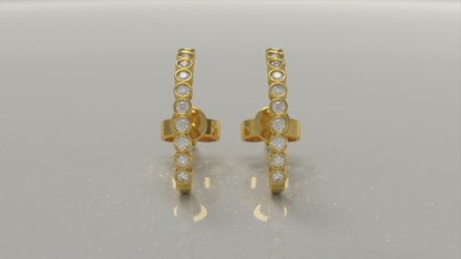 Curved Bar Stud Earrings 0.41ctw