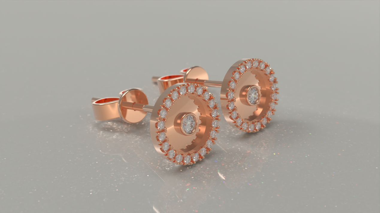 Rind Rim Stud Earring 0.36ctw