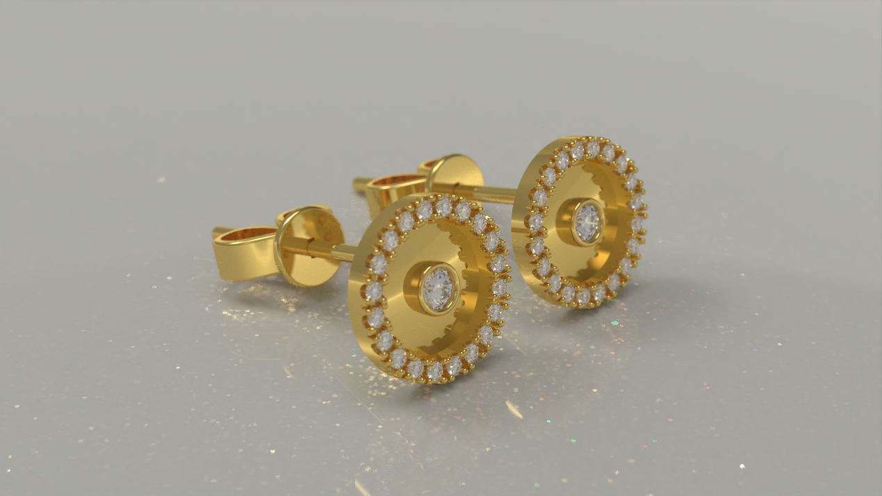 Rind Rim Stud Earring 0.36ctw