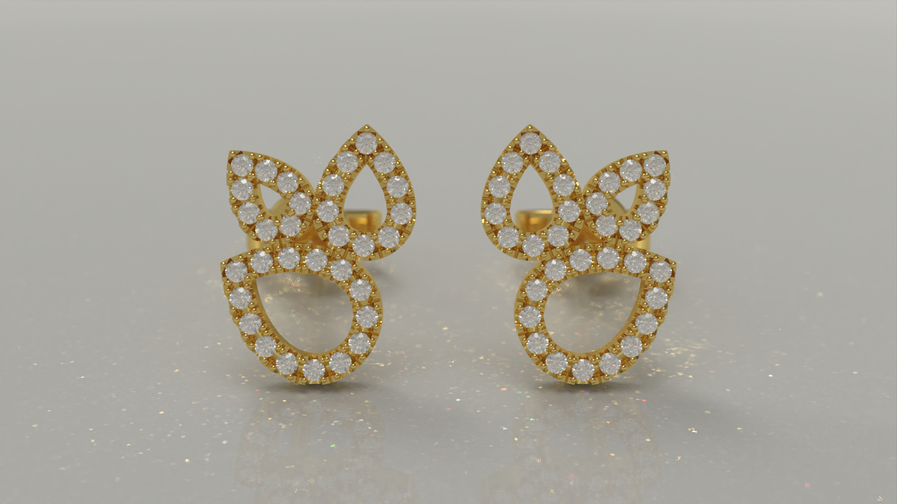 Triple Drop Stud Earring 0.39ctw