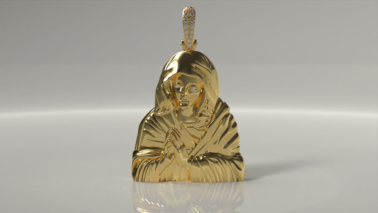 18k Yellow Gold Jesus Piece 0.43ctw