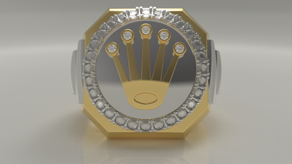 Yellow Gold Rolex Ring 1.07ctw