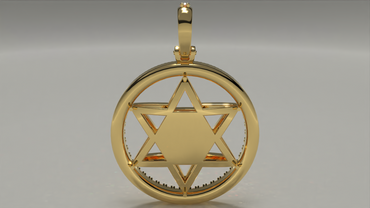 18k Yellow Gold Pentagram Pendant 1.84ctw