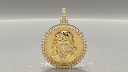 18k Amulet Jesus Piece 4.74ctw