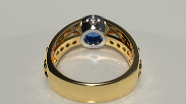 Royal Blue Pave Diamond Ring 2.37ctw