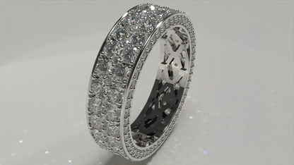 Diamond Double Channel Ring 6.42ctw