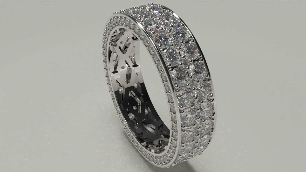 Diamond Double Channel Ring 6.42ctw