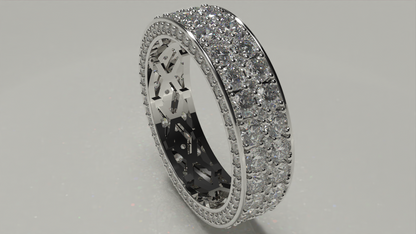 Diamond Double Channel Ring 6.42ctw