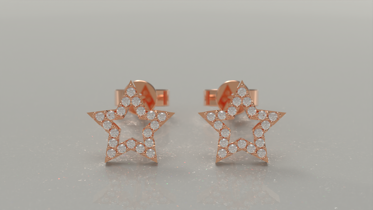 Star Stud Earrings 0.24ctw