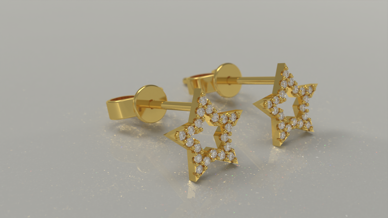 Star Stud Earrings 0.24ctw