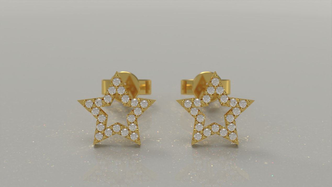 Star Stud Earrings 0.24ctw