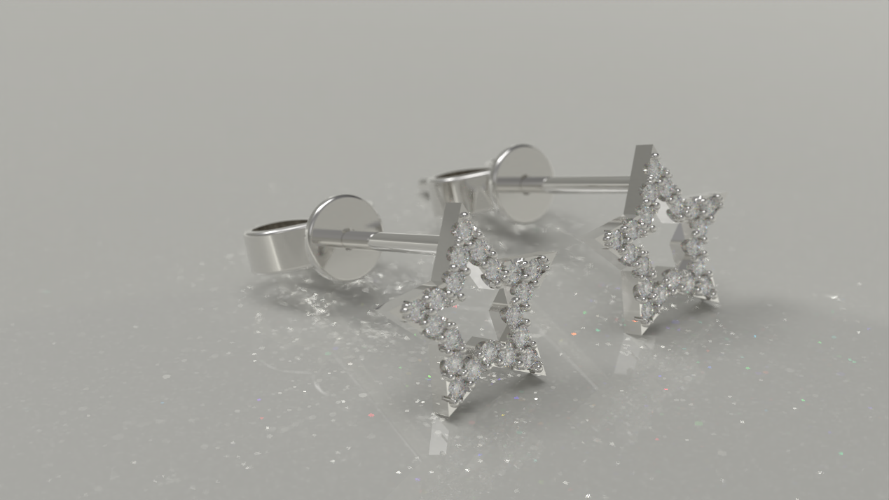 Star Stud Earrings 0.24ctw